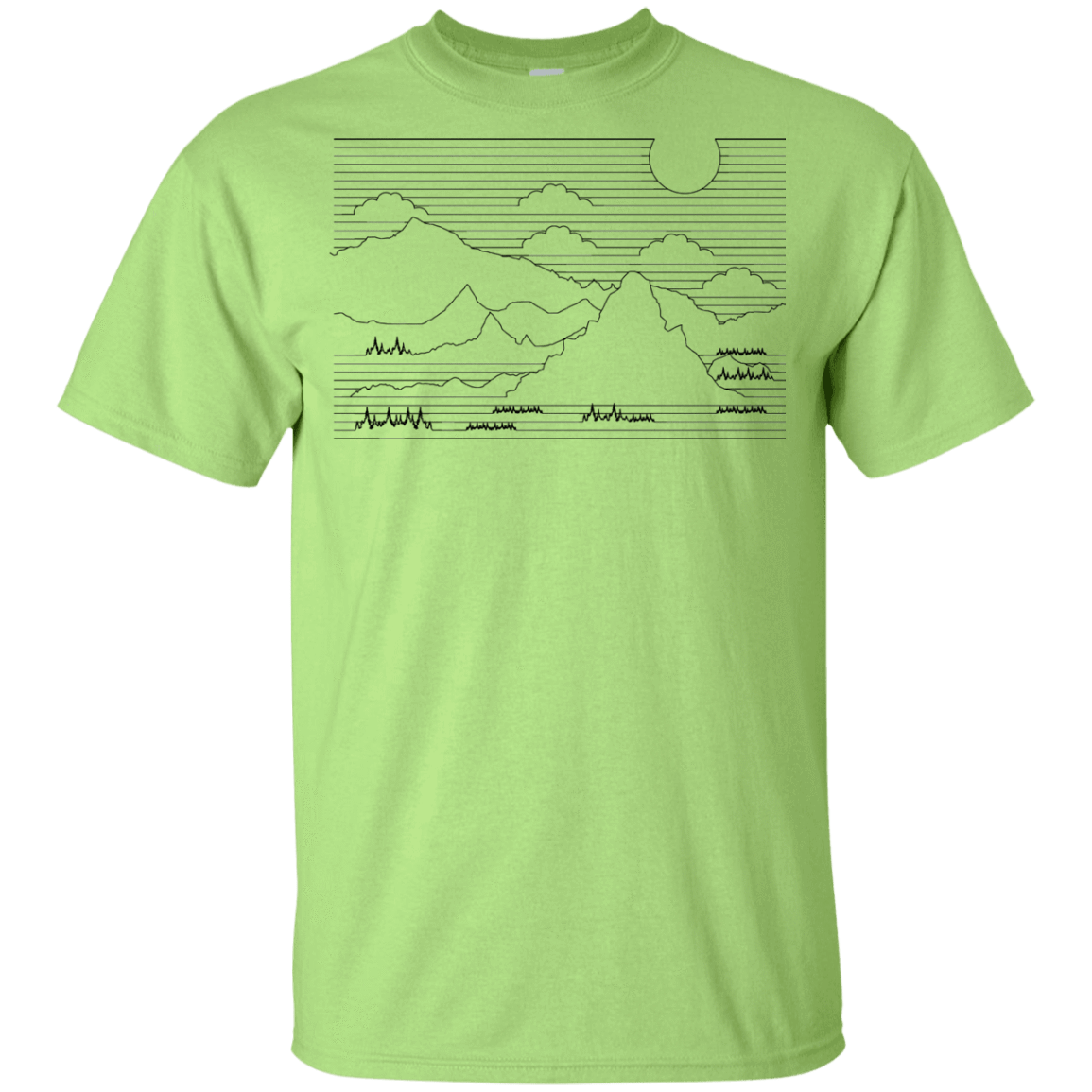 T-Shirts Mint Green / YXS Mountain Line Art Youth T-Shirt