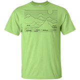 T-Shirts Mint Green / YXS Mountain Line Art Youth T-Shirt