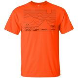 T-Shirts Orange / YXS Mountain Line Art Youth T-Shirt