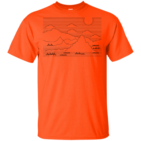 T-Shirts Orange / YXS Mountain Line Art Youth T-Shirt