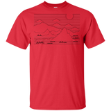 T-Shirts Red / YXS Mountain Line Art Youth T-Shirt