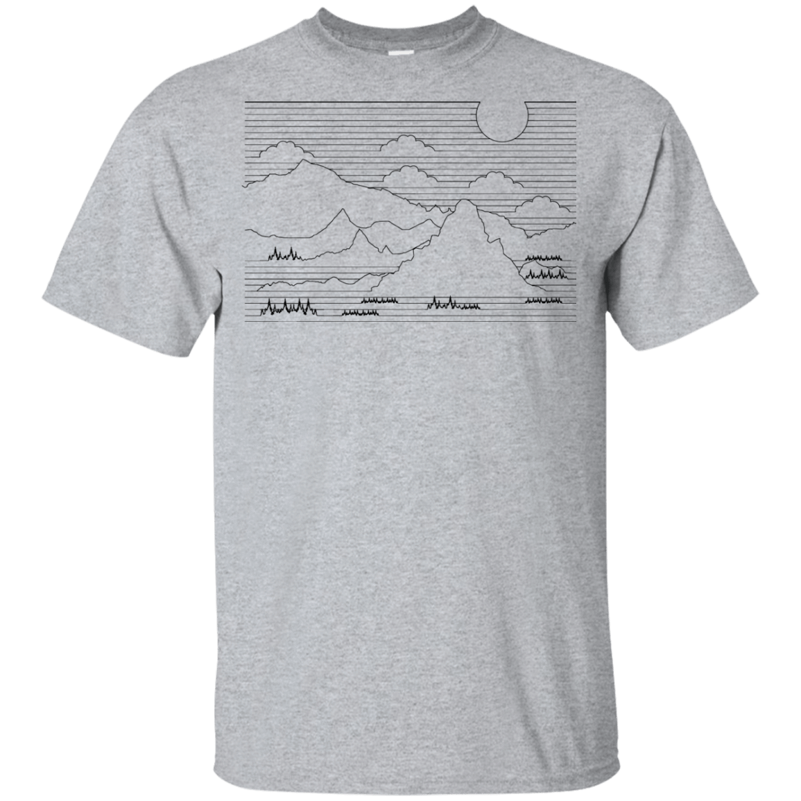 T-Shirts Sport Grey / YXS Mountain Line Art Youth T-Shirt