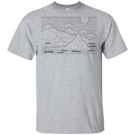 T-Shirts Sport Grey / YXS Mountain Line Art Youth T-Shirt