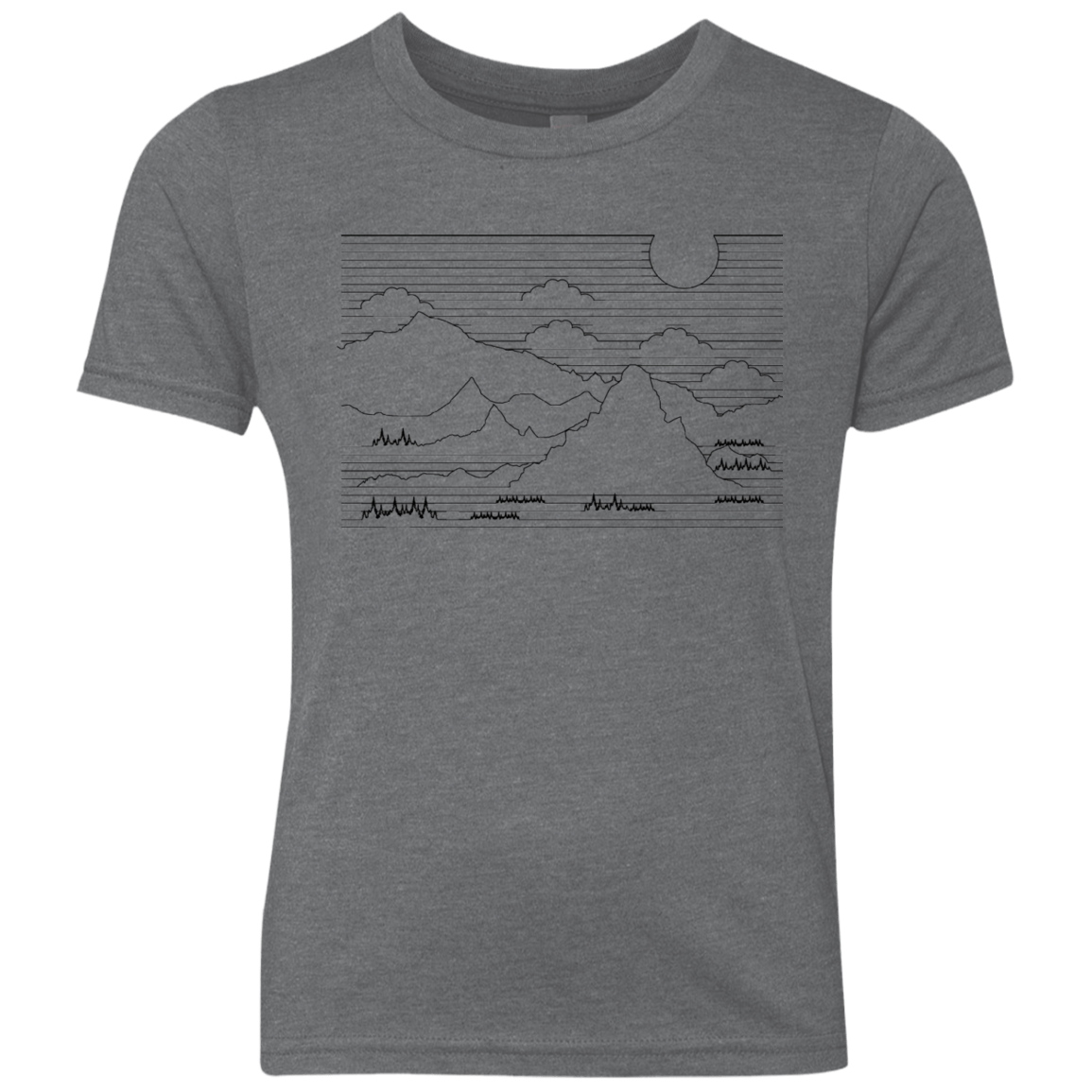 Mountain Line Art Youth Triblend T-Shirt