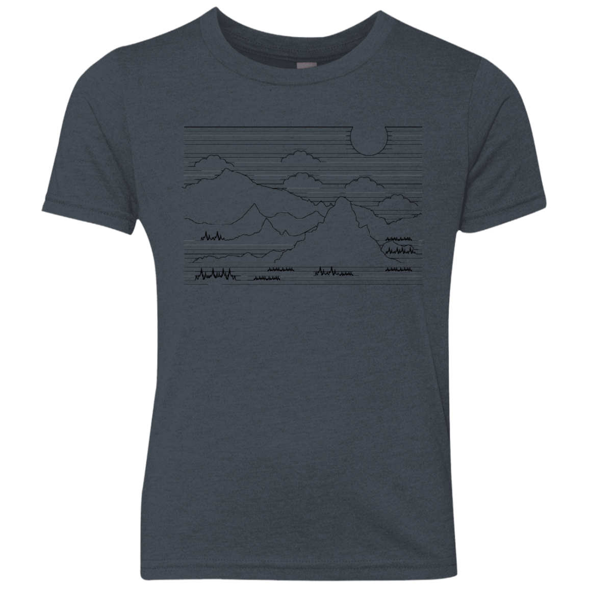 Mountain Line Art Youth Triblend T-Shirt