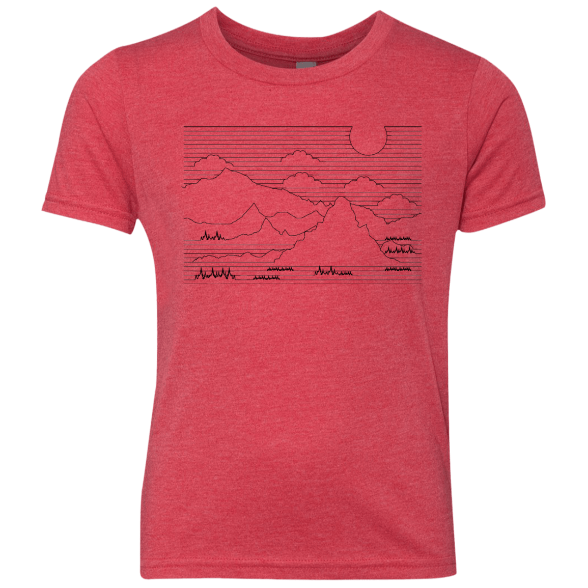 Mountain Line Art Youth Triblend T-Shirt