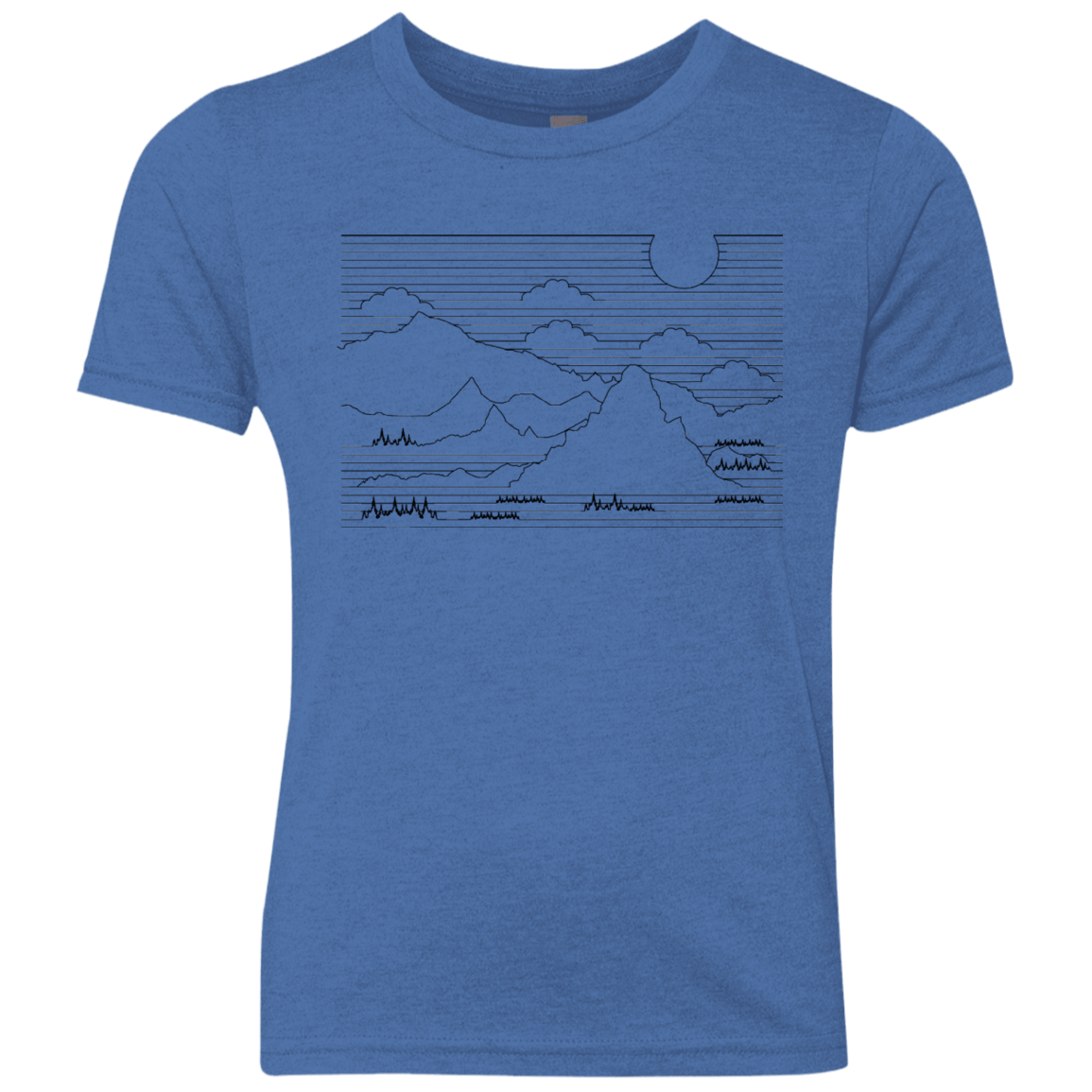 Mountain Line Art Youth Triblend T-Shirt