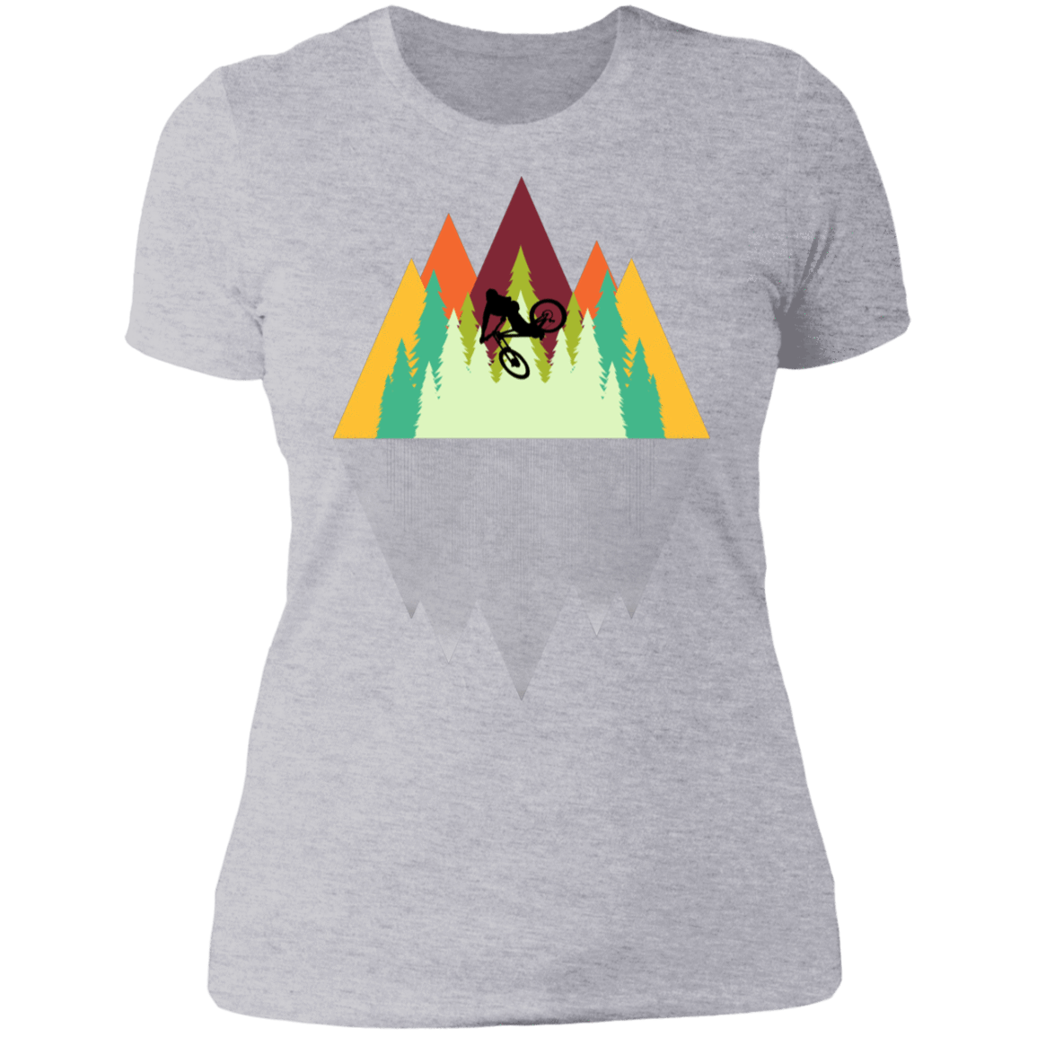 T-Shirts Heather Grey / S Mountain Reflection Ride Women's Premium T-Shirt