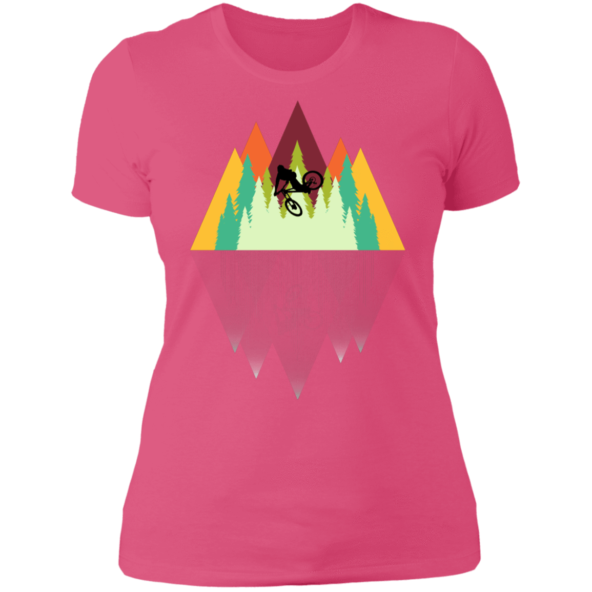 T-Shirts Hot Pink / S Mountain Reflection Ride Women's Premium T-Shirt