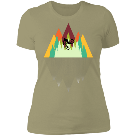 T-Shirts Light Olive / S Mountain Reflection Ride Women's Premium T-Shirt