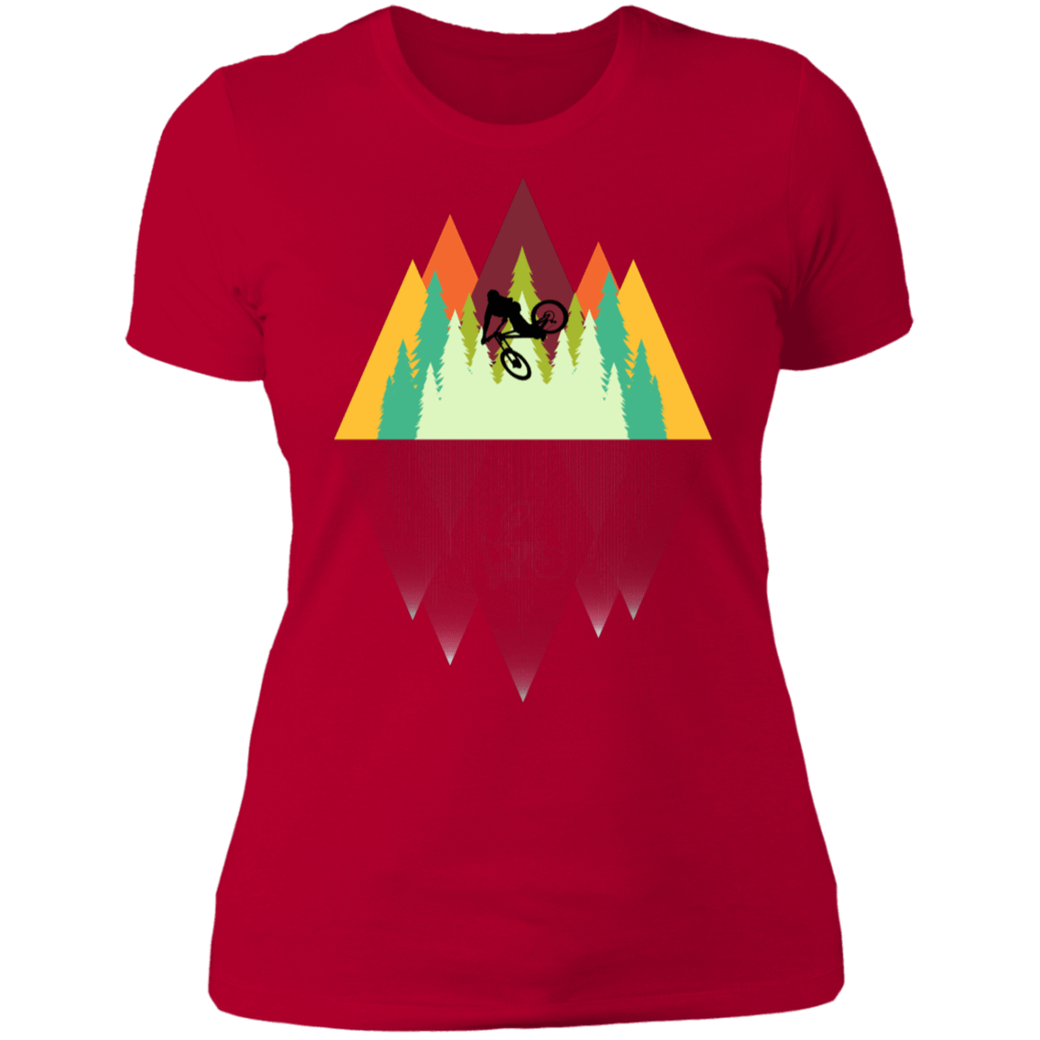 T-Shirts Red / S Mountain Reflection Ride Women's Premium T-Shirt