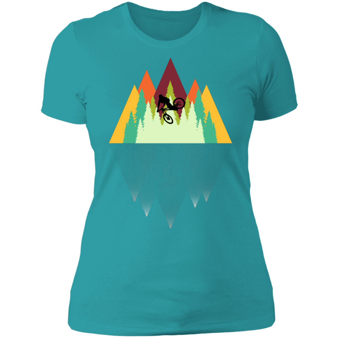 T-Shirts Tahiti Blue / S Mountain Reflection Ride Women's Premium T-Shirt