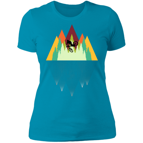 T-Shirts Turquoise / S Mountain Reflection Ride Women's Premium T-Shirt