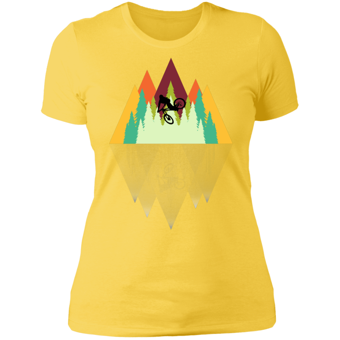 T-Shirts Vibrant Yellow / S Mountain Reflection Ride Women's Premium T-Shirt