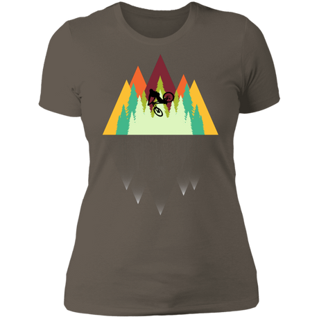 T-Shirts Warm Grey / S Mountain Reflection Ride Women's Premium T-Shirt