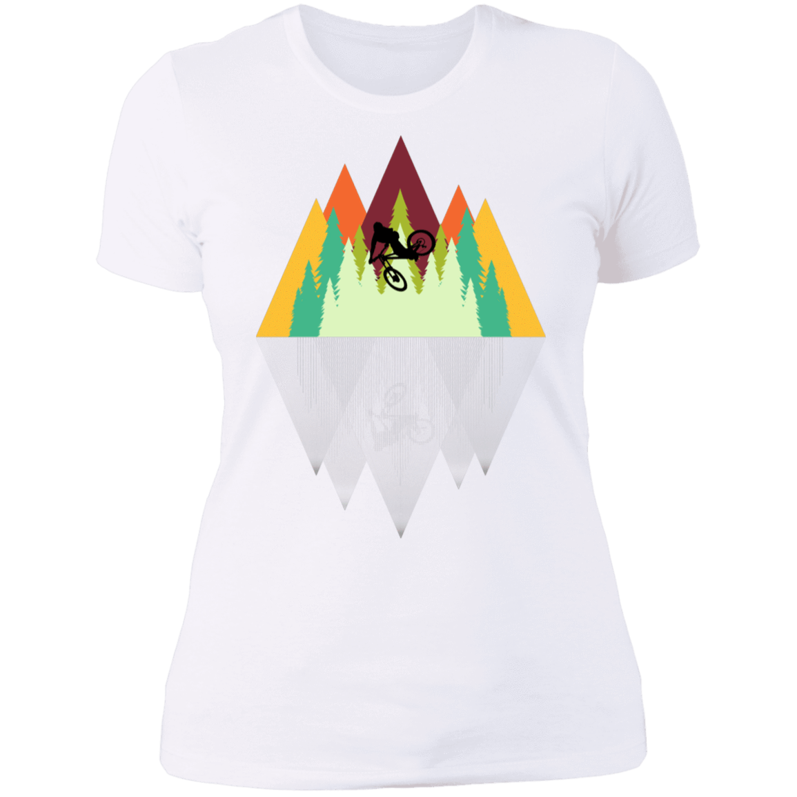 T-Shirts White / S Mountain Reflection Ride Women's Premium T-Shirt