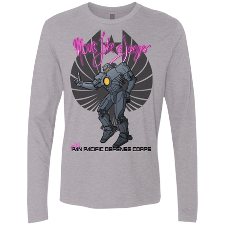 T-Shirts Heather Grey / Small Moves Like A Jaegger Men's Premium Long Sleeve