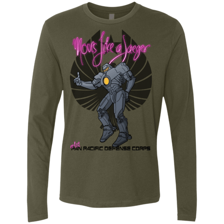 T-Shirts Military Green / Small Moves Like A Jaegger Men's Premium Long Sleeve