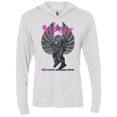 T-Shirts Heather White / X-Small Moves Like A Jaegger Triblend Long Sleeve Hoodie Tee