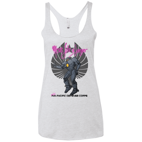 T-Shirts Heather White / X-Small Moves Like A Jaegger Women's Triblend Racerback Tank