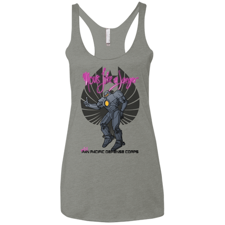 T-Shirts Venetian Grey / X-Small Moves Like A Jaegger Women's Triblend Racerback Tank