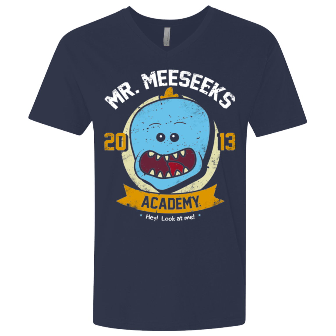 T-Shirts Midnight Navy / X-Small Mr. Meeseeks Academy Men's Premium V-Neck