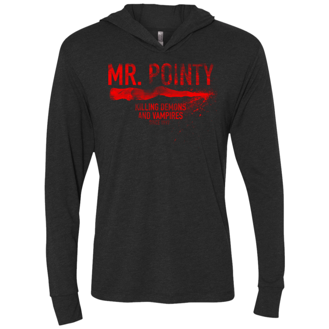 T-Shirts Vintage Black / X-Small Mr Pointy Triblend Long Sleeve Hoodie Tee