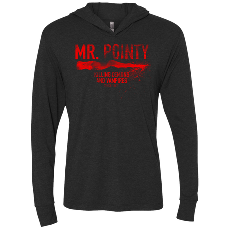 T-Shirts Vintage Black / X-Small Mr Pointy Triblend Long Sleeve Hoodie Tee