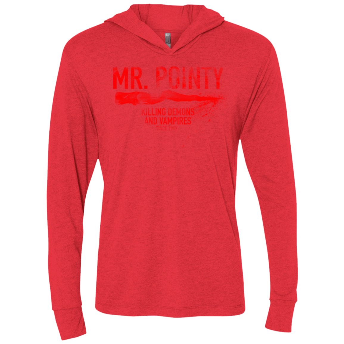 T-Shirts Vintage Red / X-Small Mr Pointy Triblend Long Sleeve Hoodie Tee