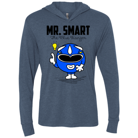 T-Shirts Indigo / X-Small Mr Smart Triblend Long Sleeve Hoodie Tee
