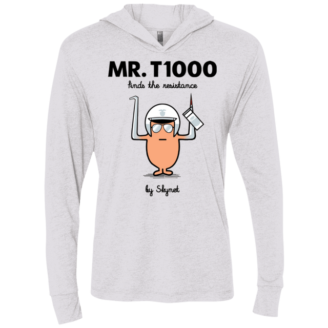 T-Shirts Heather White / X-Small Mr T1000 Triblend Long Sleeve Hoodie Tee