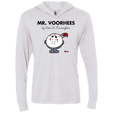 T-Shirts Heather White / X-Small Mr Voorhees Triblend Long Sleeve Hoodie Tee