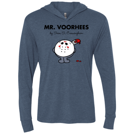 T-Shirts Indigo / X-Small Mr Voorhees Triblend Long Sleeve Hoodie Tee