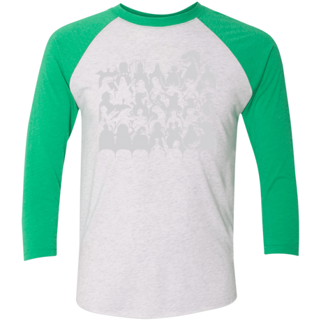 T-Shirts Heather White/Envy / X-Small MST3K Men's Triblend 3/4 Sleeve