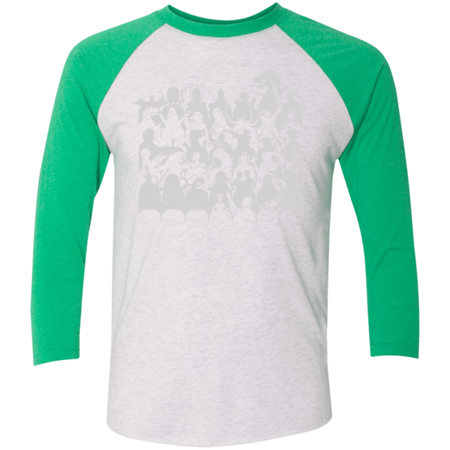 T-Shirts Heather White/Envy / X-Small MST3K Men's Triblend 3/4 Sleeve