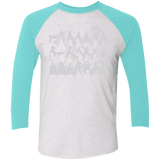 T-Shirts Heather White/Tahiti Blue / X-Small MST3K Men's Triblend 3/4 Sleeve