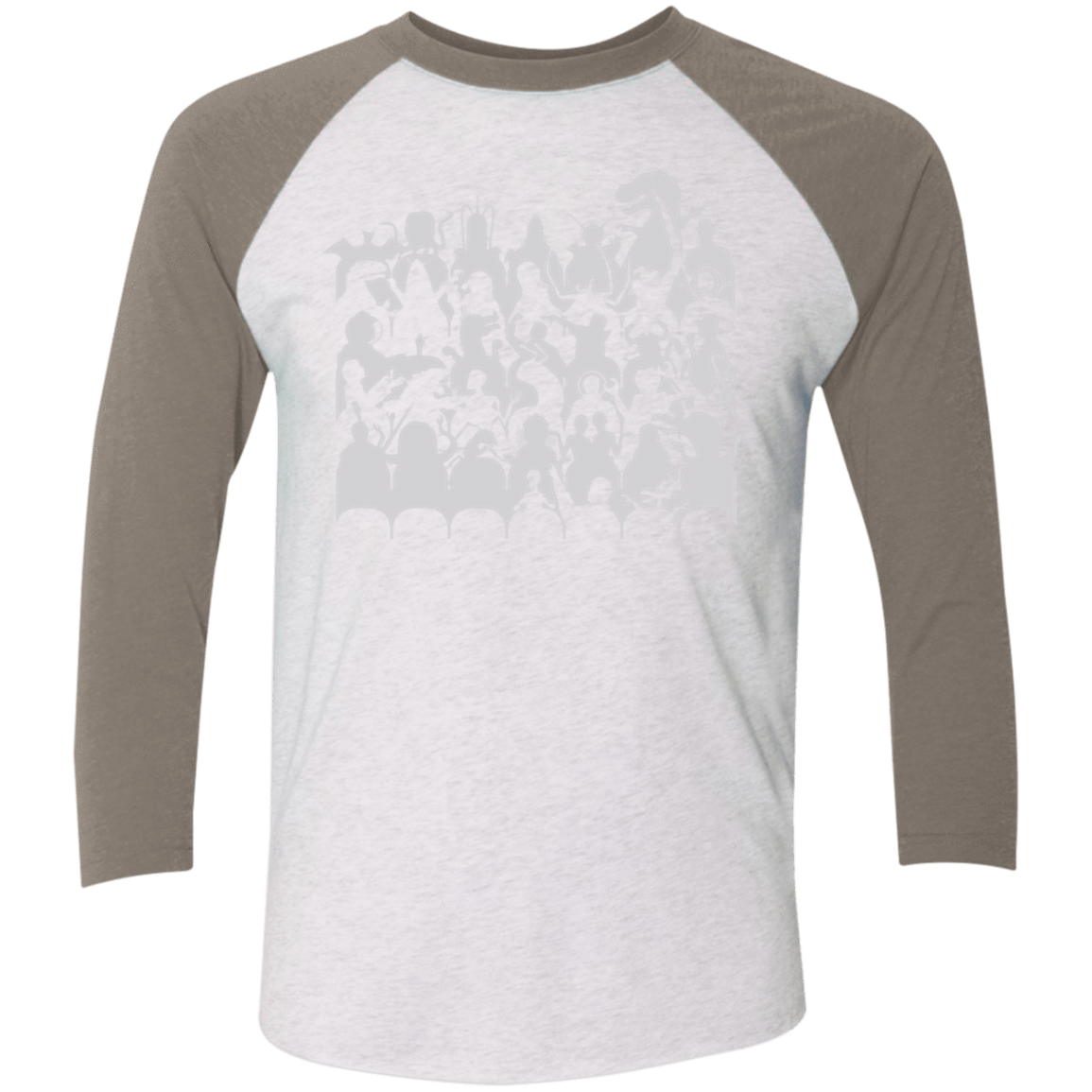 T-Shirts Heather White/Vintage Grey / X-Small MST3K Men's Triblend 3/4 Sleeve