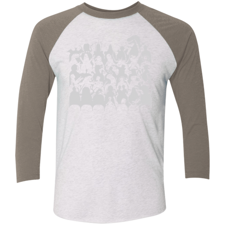 T-Shirts Heather White/Vintage Grey / X-Small MST3K Men's Triblend 3/4 Sleeve