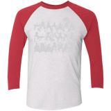 T-Shirts Heather White/Vintage Red / X-Small MST3K Men's Triblend 3/4 Sleeve