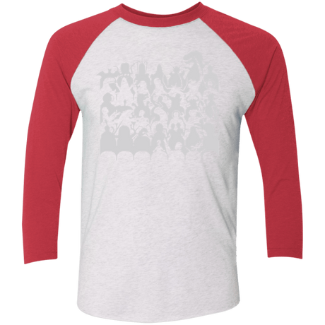 T-Shirts Heather White/Vintage Red / X-Small MST3K Men's Triblend 3/4 Sleeve