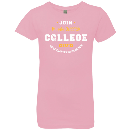 T-Shirts Light Pink / YXS Muggle Quidditch Girls Premium T-Shirt