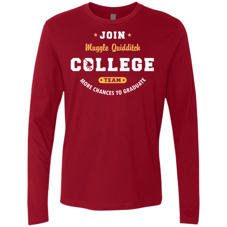 T-Shirts Cardinal / Small Muggle Quidditch Men's Premium Long Sleeve