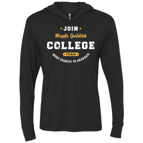 T-Shirts Vintage Black / X-Small Muggle Quidditch Triblend Long Sleeve Hoodie Tee