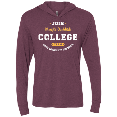 T-Shirts Muggle Quidditch Triblend Long Sleeve Hoodie Tee