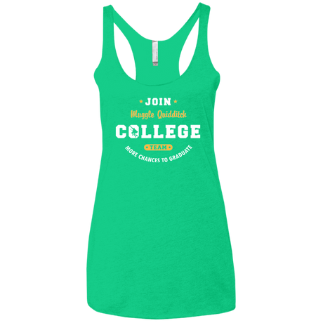 T-Shirts Envy / X-Small Muggle Quidditch Women's Triblend Racerback Tank