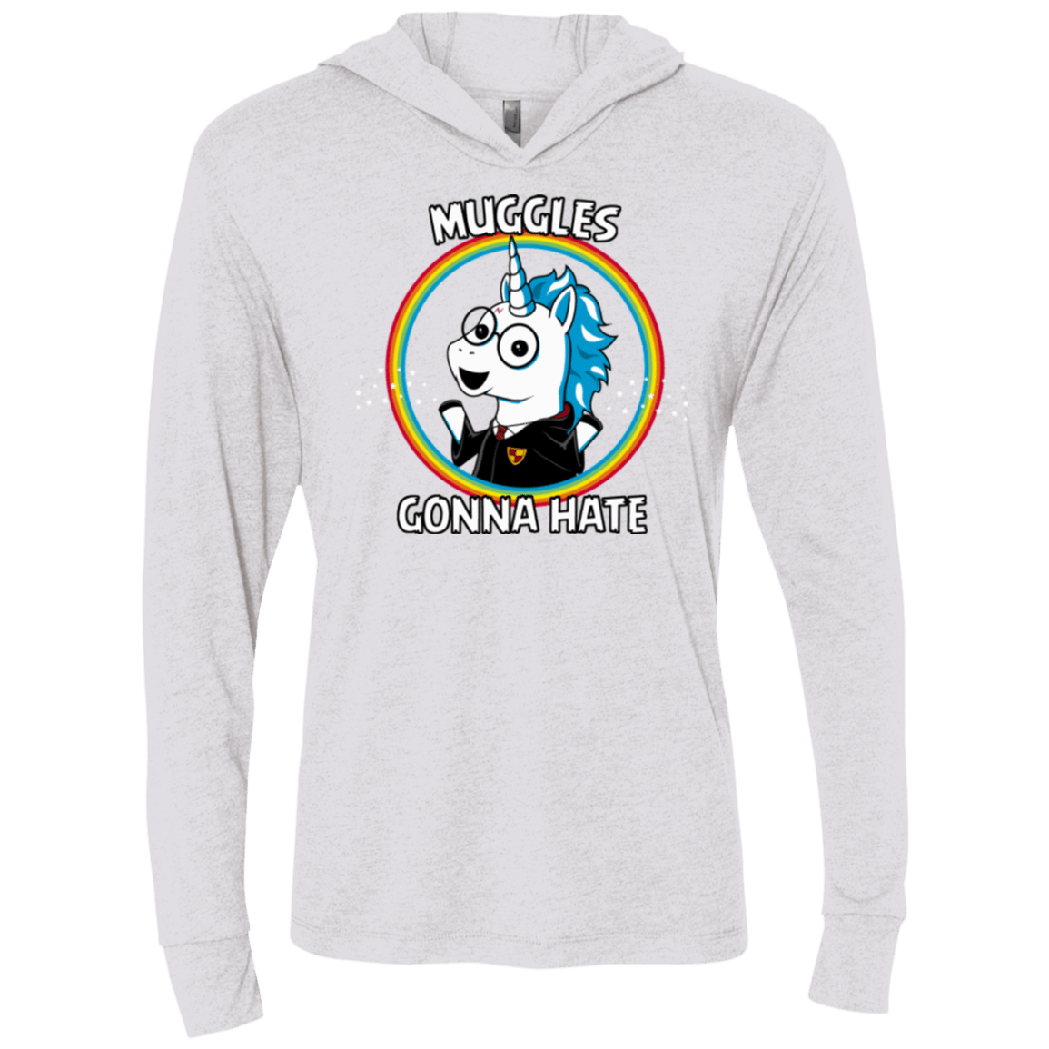 T-Shirts Heather White / X-Small Muggles Gonna Hate Triblend Long Sleeve Hoodie Tee