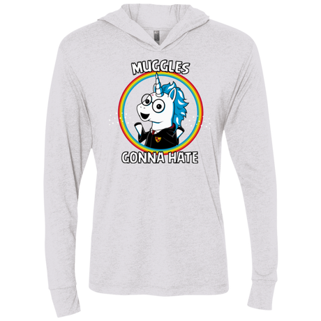 T-Shirts Heather White / X-Small Muggles Gonna Hate Triblend Long Sleeve Hoodie Tee