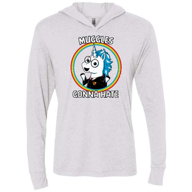 T-Shirts Heather White / X-Small Muggles Gonna Hate Triblend Long Sleeve Hoodie Tee