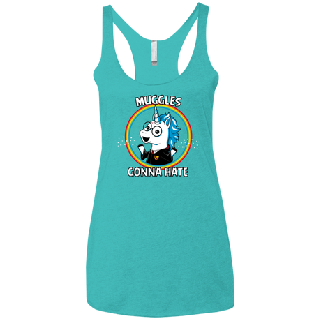T-Shirts Tahiti Blue / X-Small Muggles Gonna Hate Women's Triblend Racerback Tank
