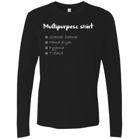 T-Shirts Black / Small Multipurpose Shirt White ink Men's Premium Long Sleeve